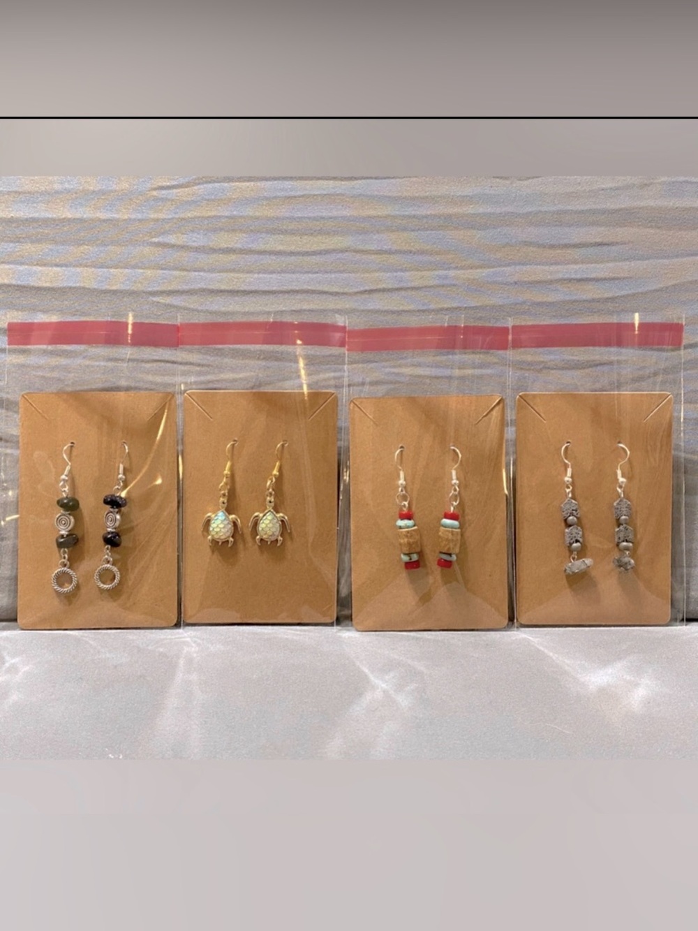 Handmade Dangle Earrings with Beaded Elements